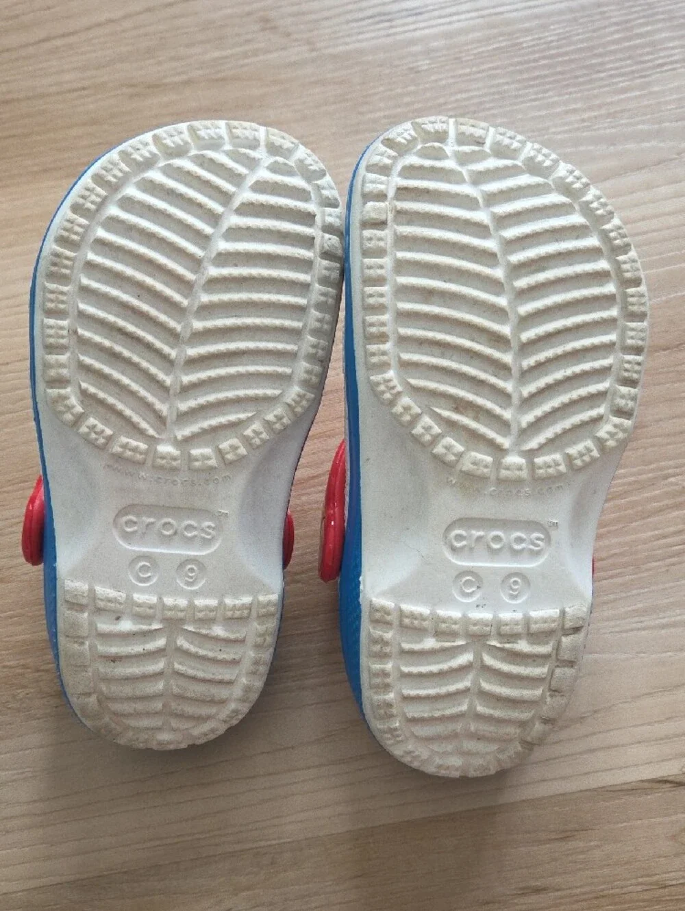 Hello Kitty Toddler Crocs with Red Bow and Blue Trim
